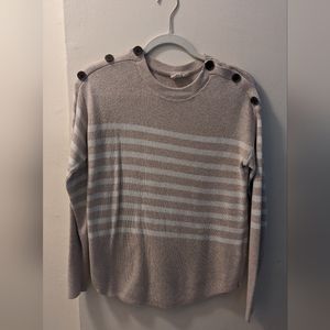 Gap Sweater (S) tan & white stripes